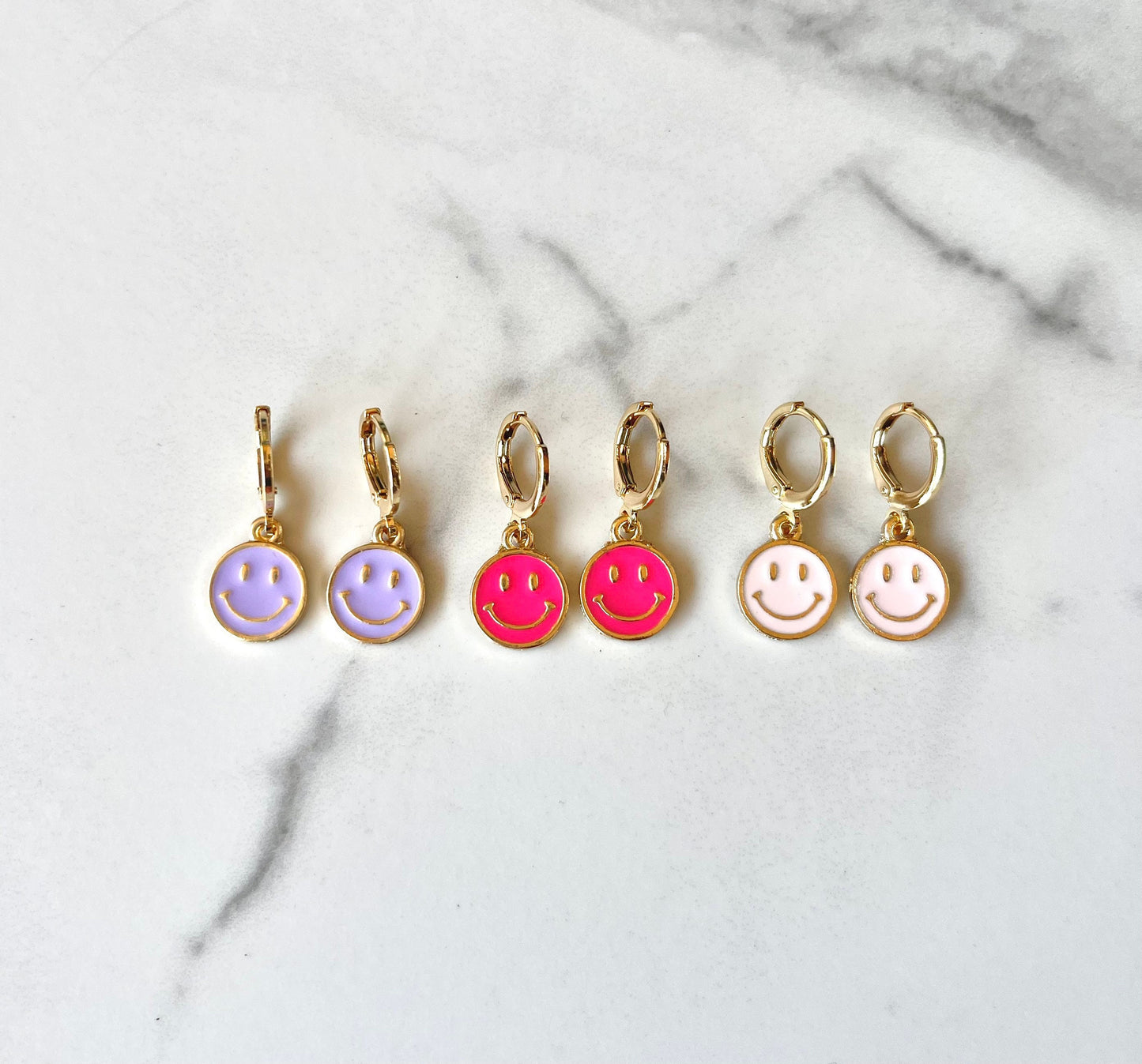 Colorful Happy Face Earrings