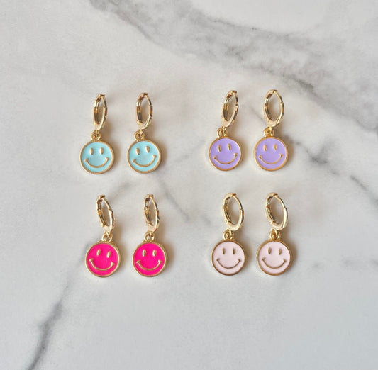 Colorful Happy Face Earrings