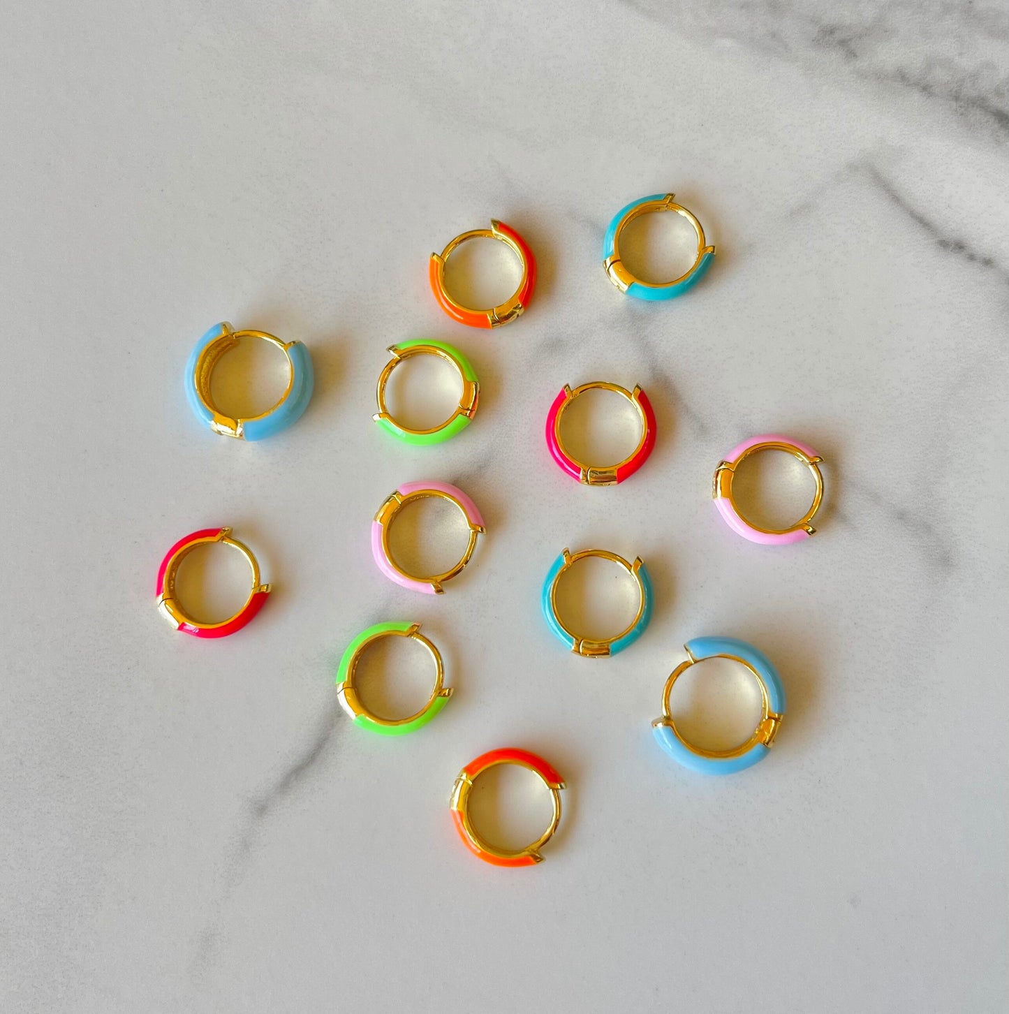 Neon Enamel Hoop Earrings