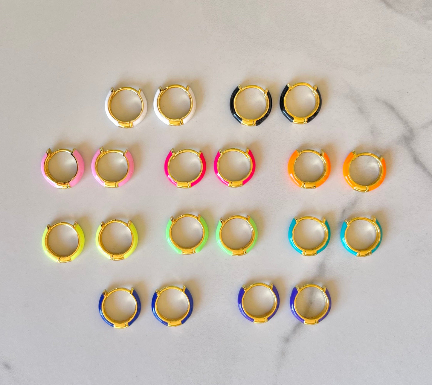 Neon Enamel Hoop Earrings