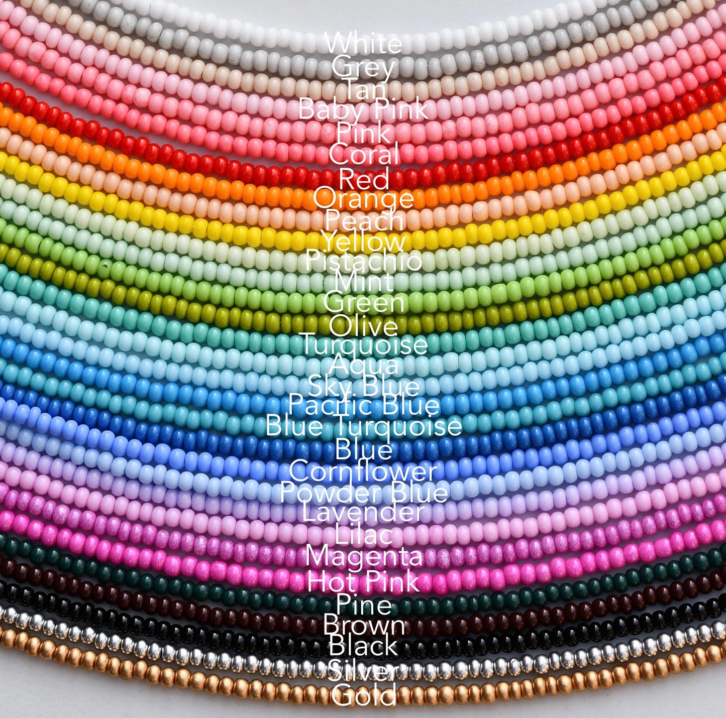 Color Block Tiny Beaded Necklace