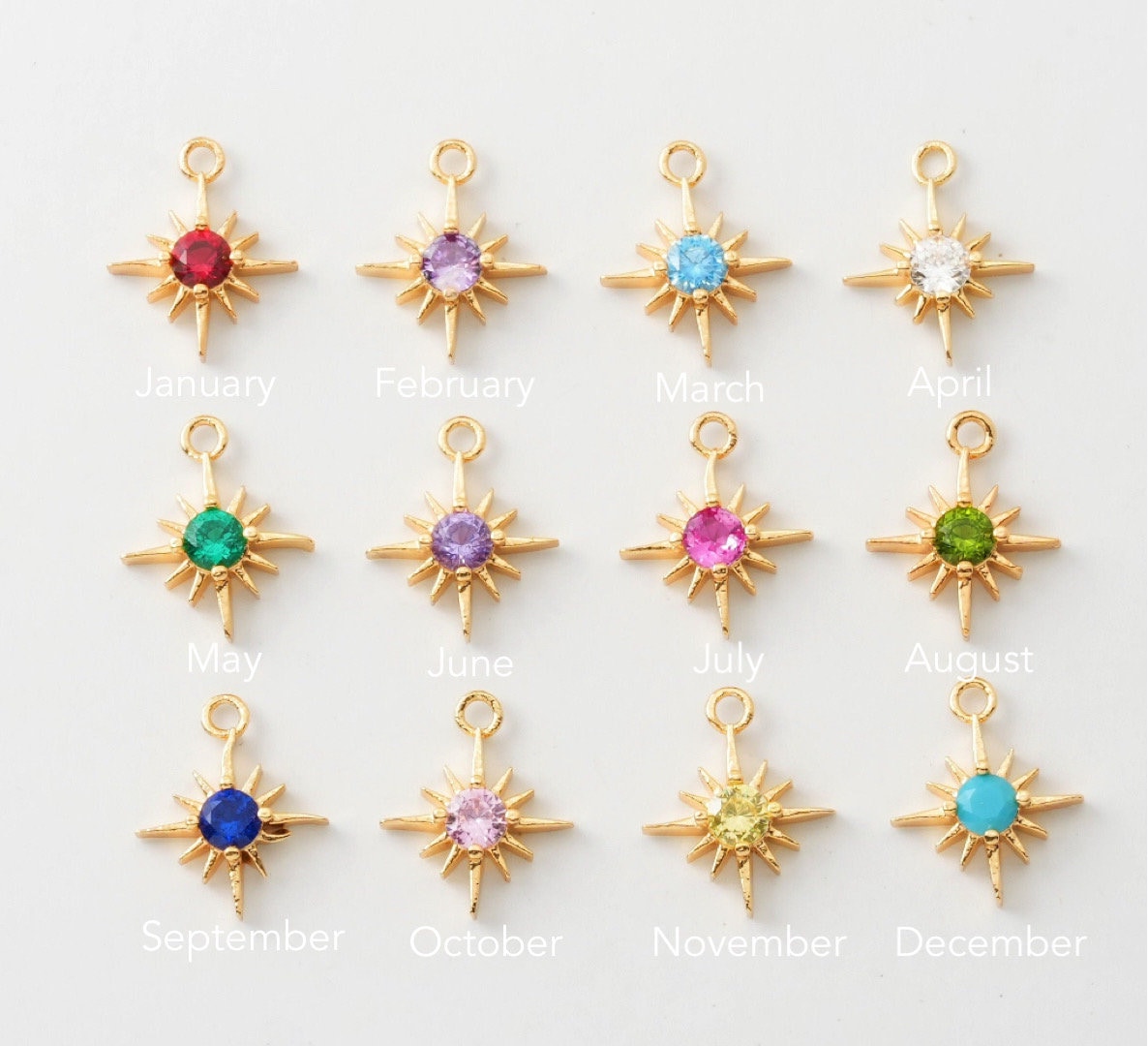 Birthstone Star Earrings