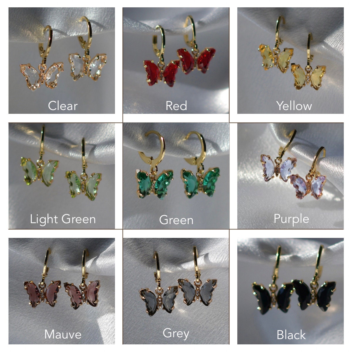 Crystal Butterfly Earrings