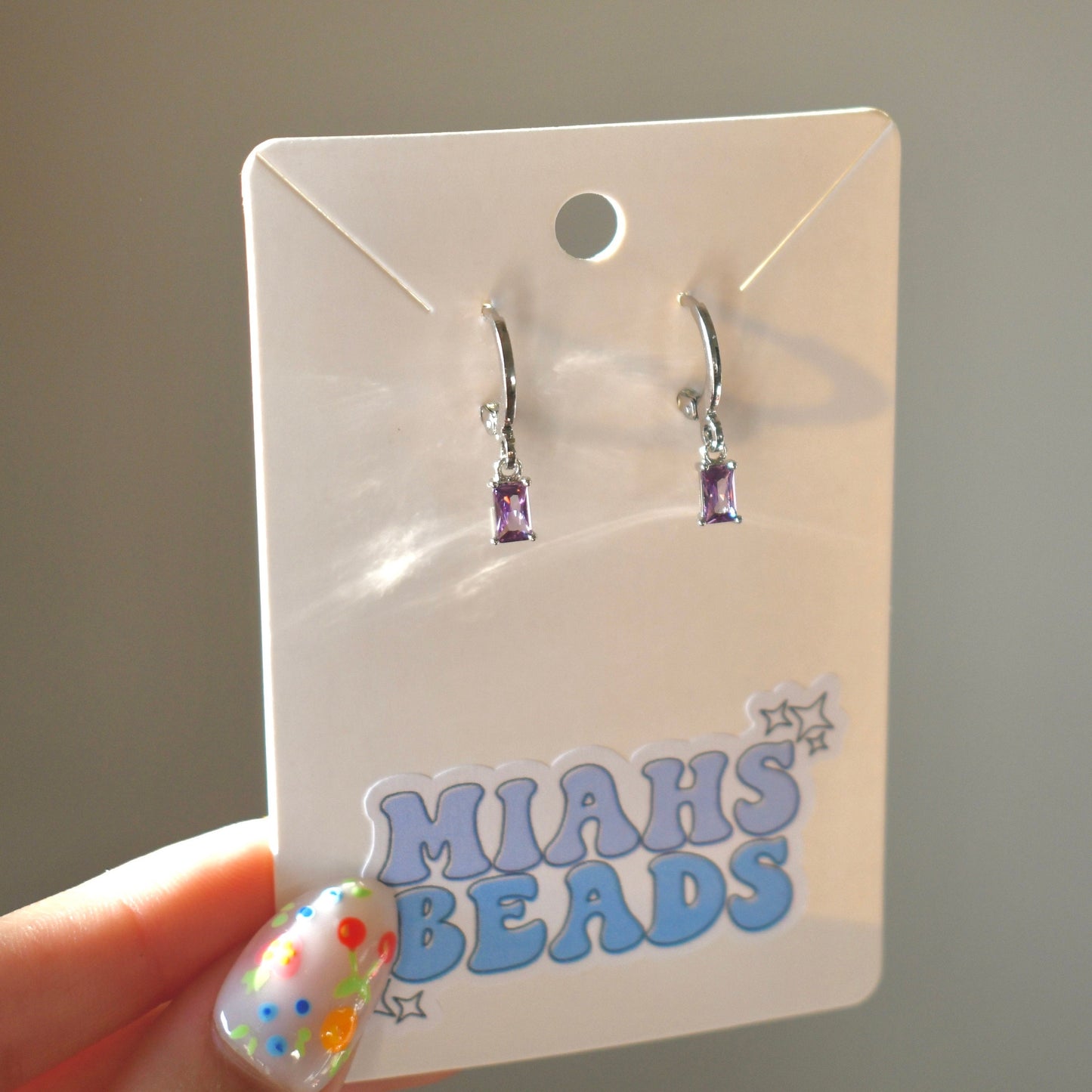 Rectangle Birthstone Earrings